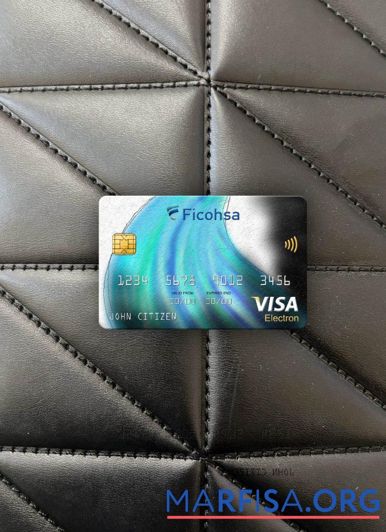 Downloadable Nicaragua Banco Ficohsa bank visa electron card photolook front real example